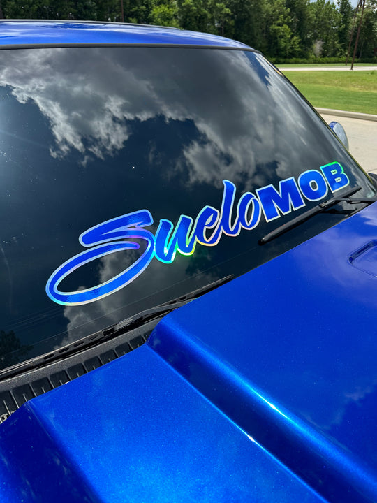 SueloMob Windshield Decal (Custom Color w/ Holographic Outline)