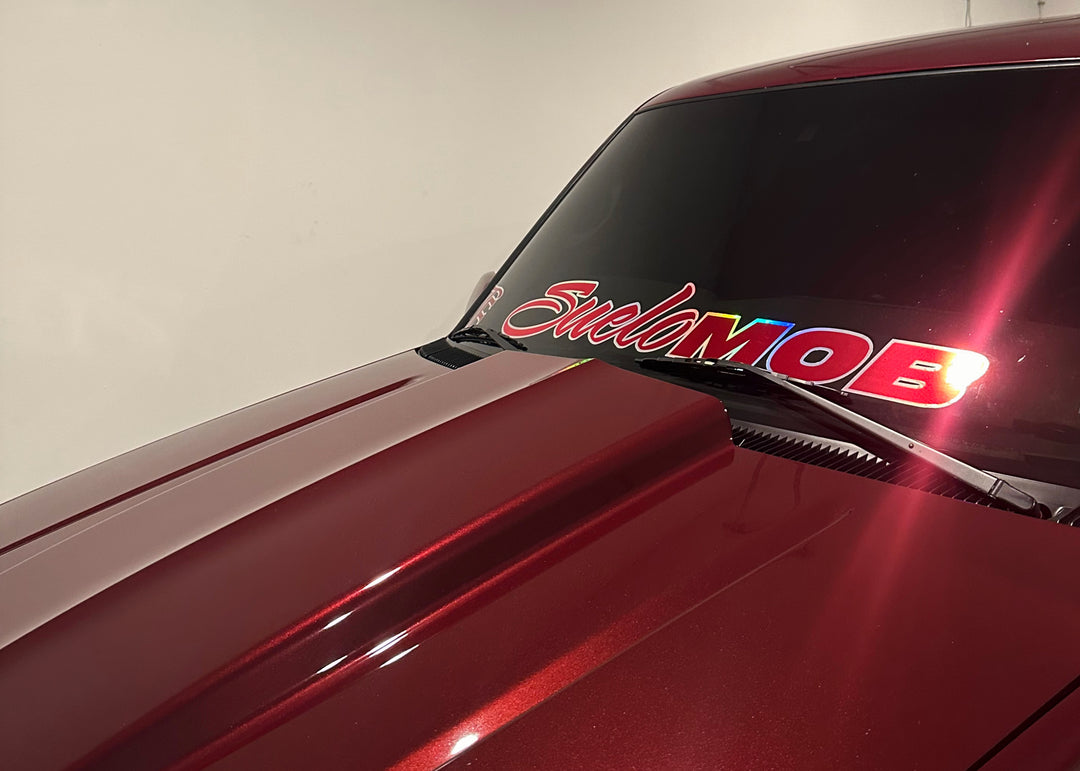 SueloMob Windshield Decal (Custom Color w/ Holographic Outline)