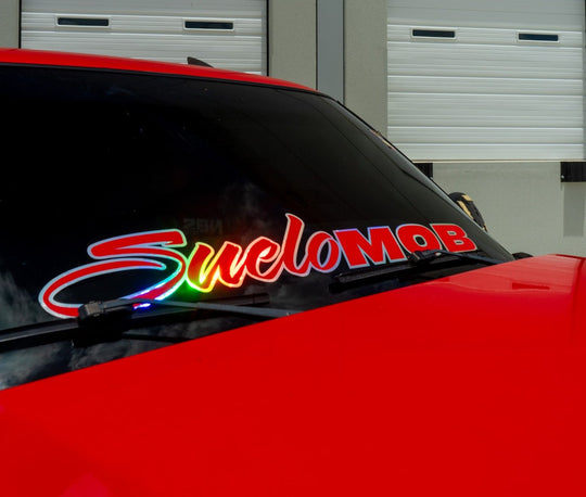 SueloMob Windshield Decal (Custom Color w/ Holographic Outline)