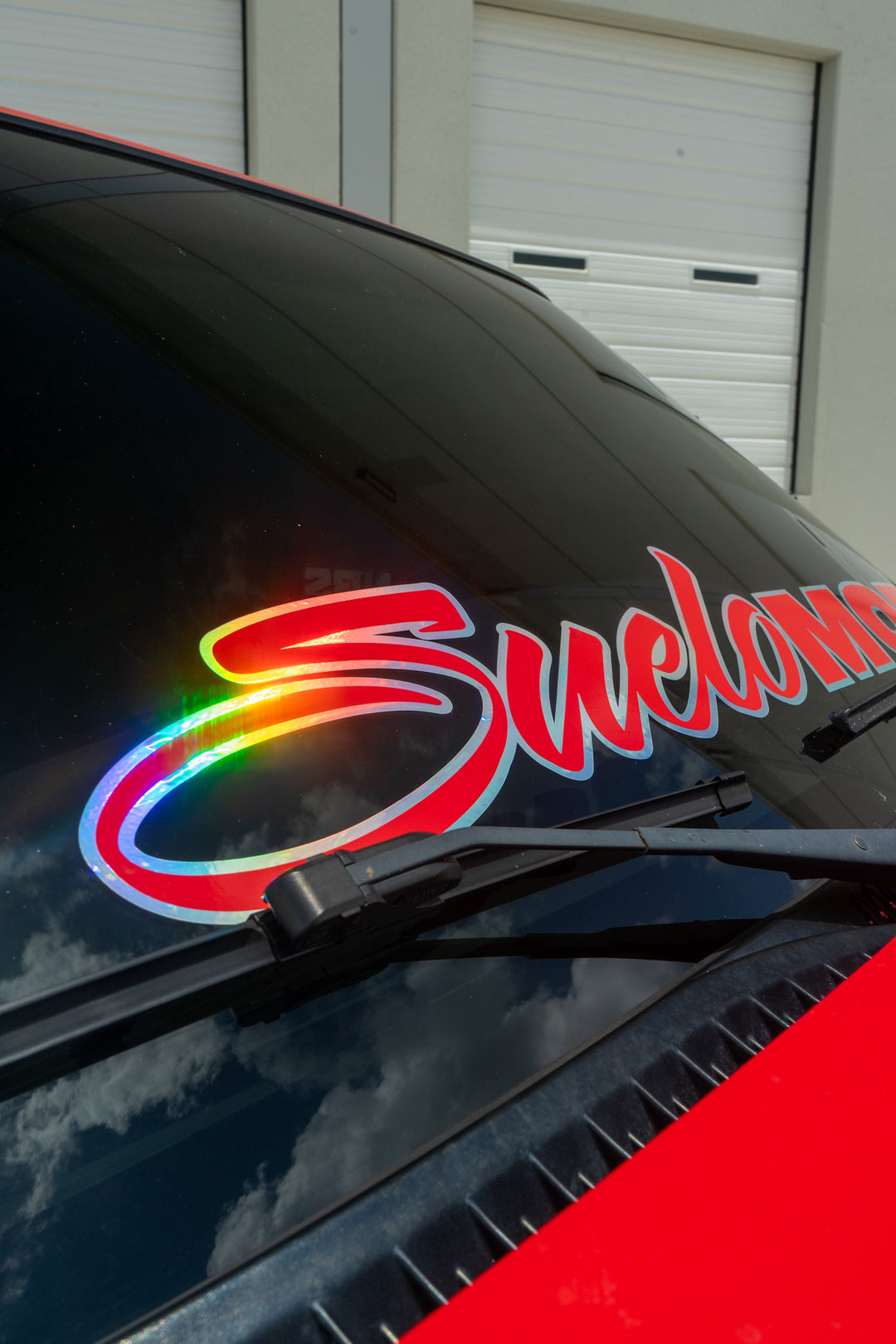 SueloMob Windshield Decal (Custom Color w/ Holographic Outline)