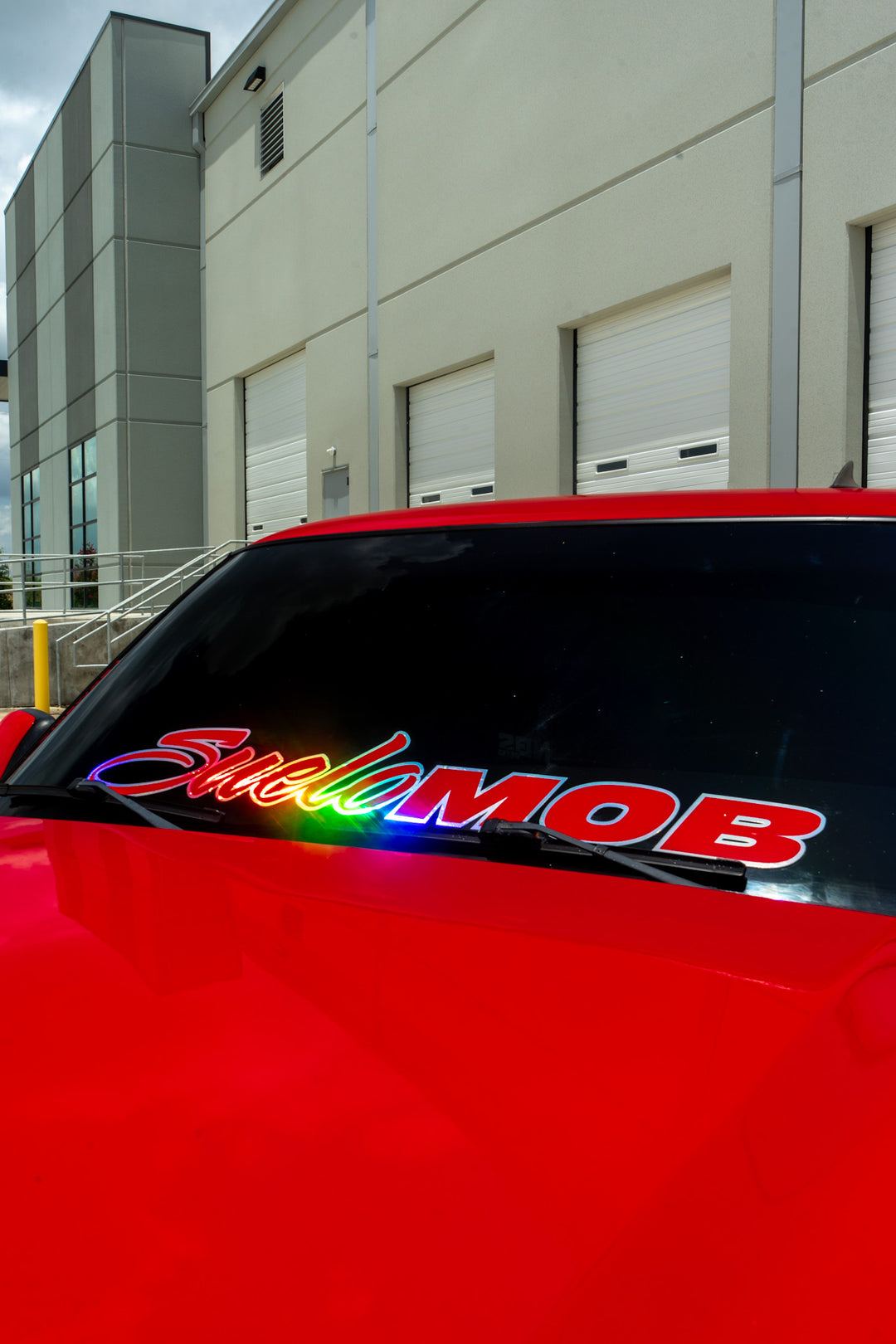 SueloMob Windshield Decal (Custom Color w/ Holographic Outline)