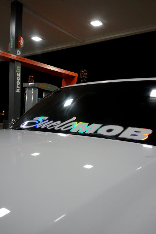 SueloMob Windshield Decal (Custom Color w/ Holographic Outline)