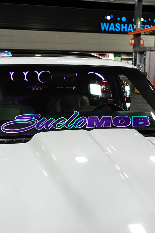 SueloMob Windshield Decal (Custom Color w/ Holographic Outline)