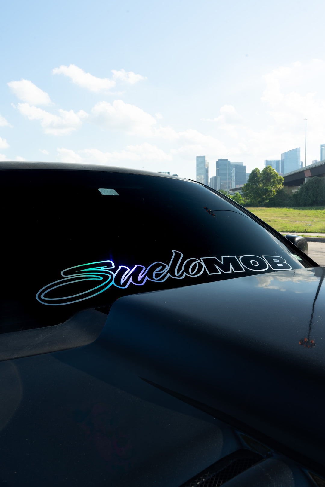 SueloMob Windshield Decal (Custom Color w/ Holographic Outline)