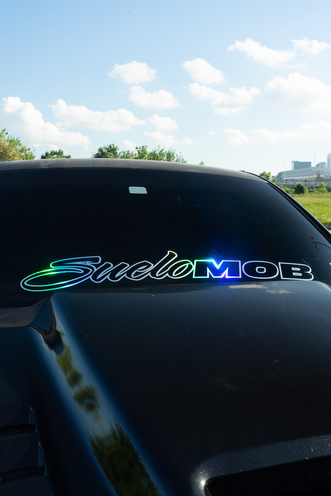 SueloMob Windshield Decal (Custom Color w/ Holographic Outline)