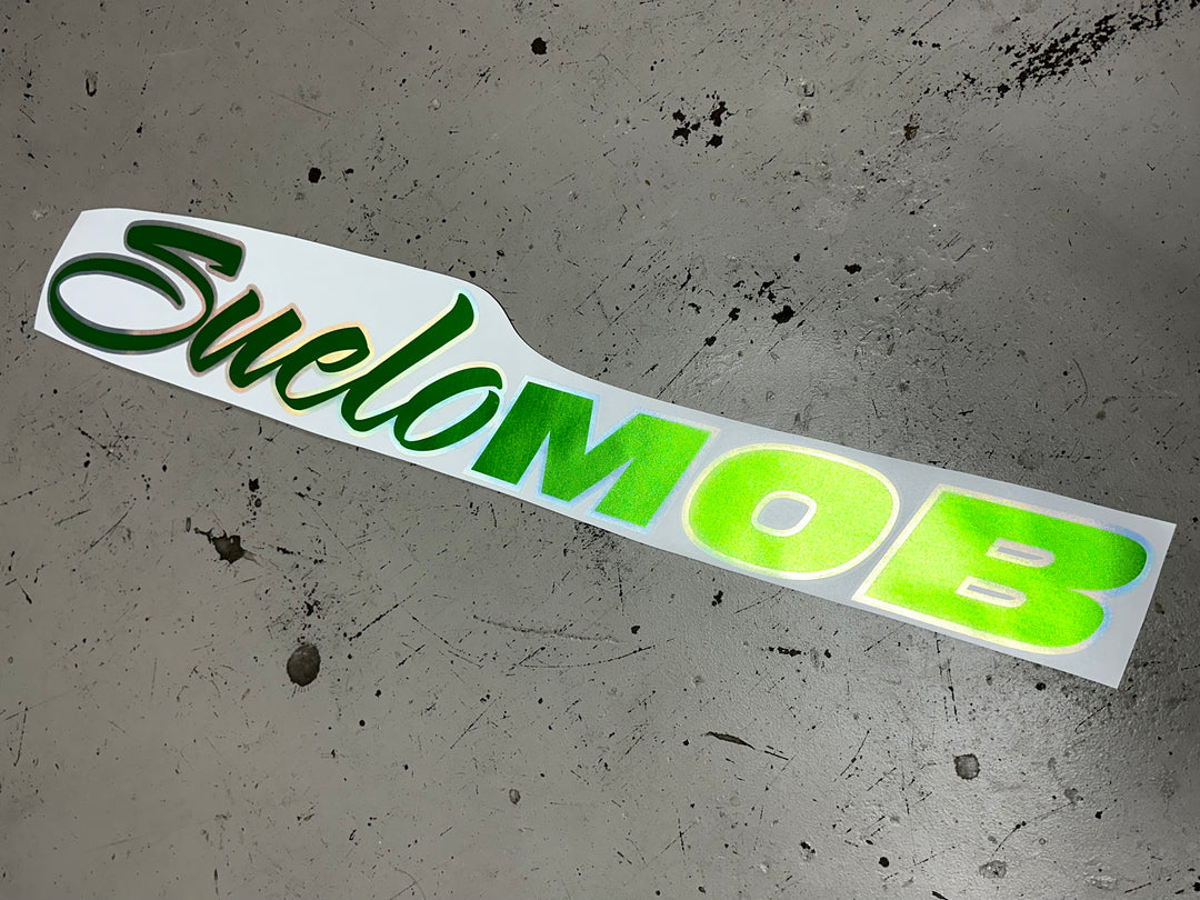 SueloMob Windshield Decal (Custom Color w/ Holographic Outline)